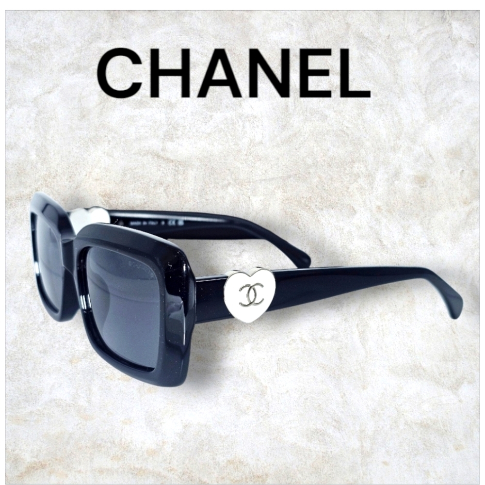 CHANEL CH5520A C501/S4 Designer Sunglasses | Black & Silver Frame | Grey Lenses